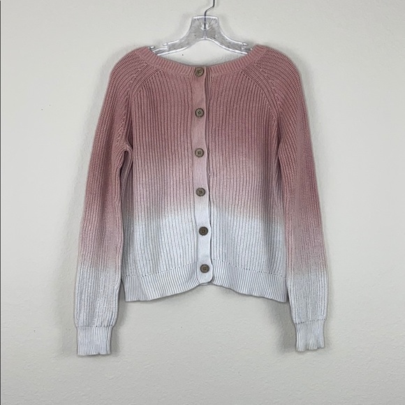 Lucky Brand Pink Ombré Back Botton Sweater - Picture 3 of 4